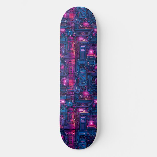 Ótimo Skate de Anime Cyberpunk com Design Japonês (Frente)