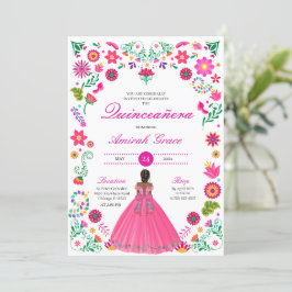 Otomi Embroiderme Princesa Quinceañera Convite