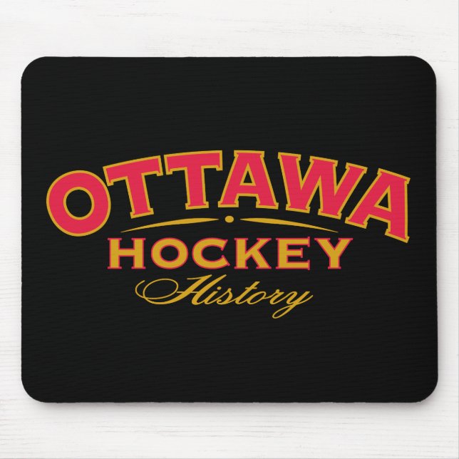 Ottawa Hockey History Black Mouse Pad (Frente)