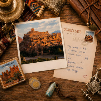 Ouarzazate Marrocos Cartão Postal de Viagem Vintag