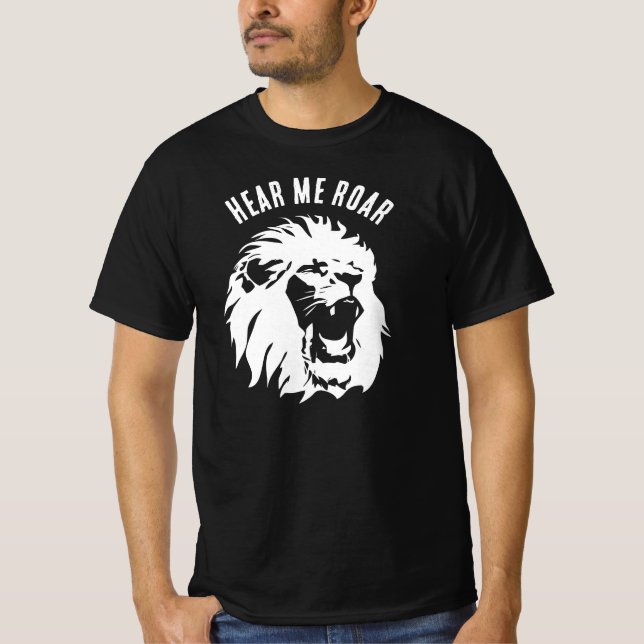 Ouça-me Roar Lion Face T-Shirt (Frente)