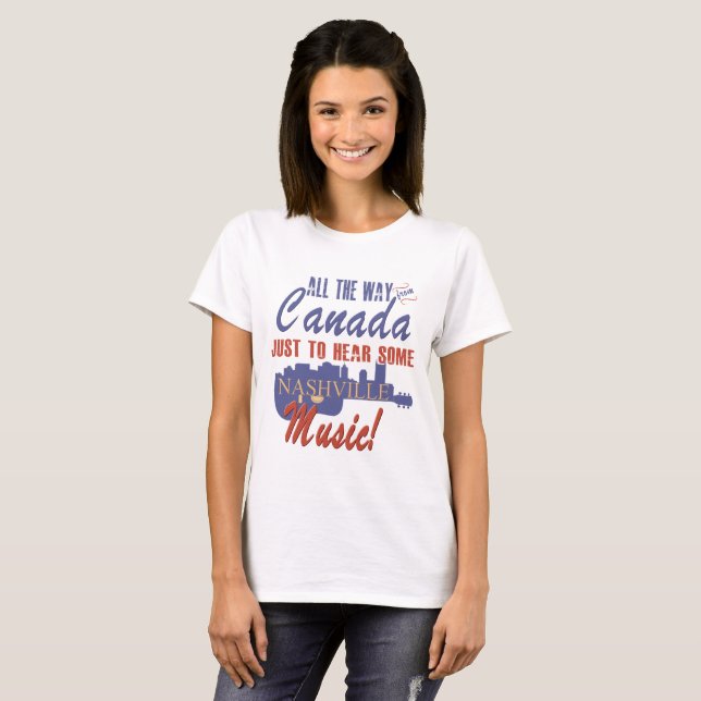Ouça música Nashville do Canadá T-Shirt (Frente Completa)