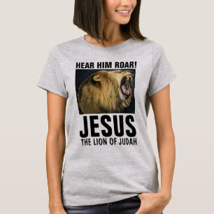 OUÇA O RAIO DELE! JESUS, LÍÃO DAS T-Shirts JUDAH