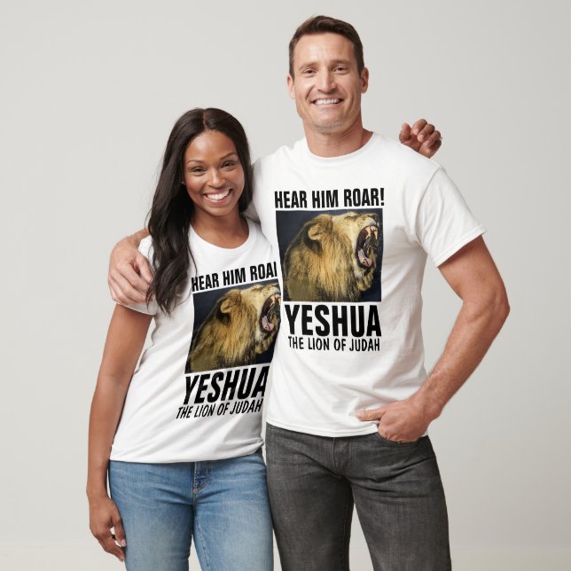 OUÇA O RAIO DELE! YESHUA, LÍÃO DE JUDAH T-Shirts (Unissex)