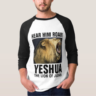OUÇA-O RUJIR! YESHUA, LEÃO de t-shirt de JUDAH