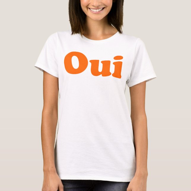 Oui o t-shirt francês da palavra (Frente)