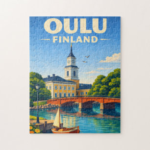 Oulu Finlândia Quebra-Cabeça Viagem Vintage