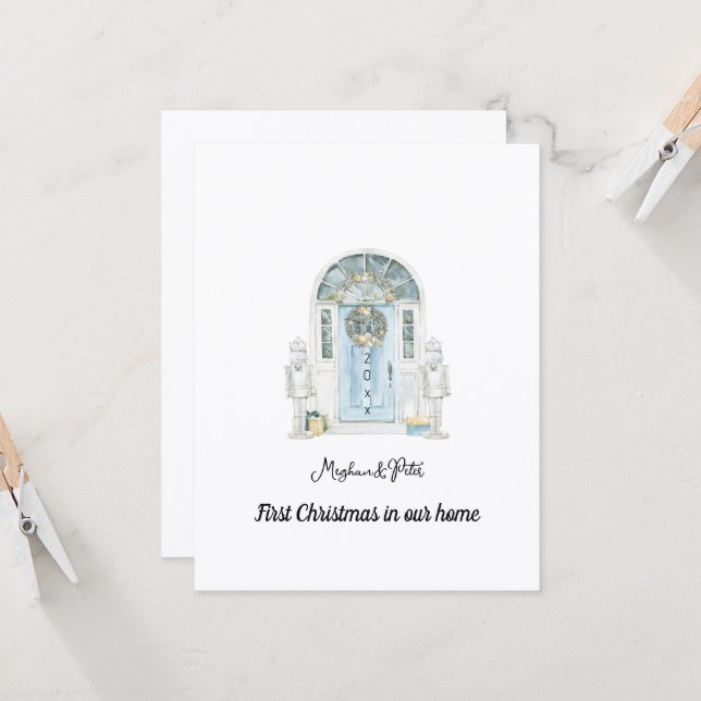 Our First Christmas in Our New Home Card (Frente/Verso In Situ)