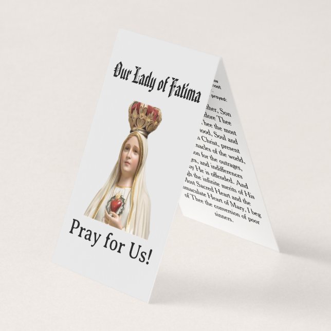 Our Lady of  Fatima Prayer Card (Frente)