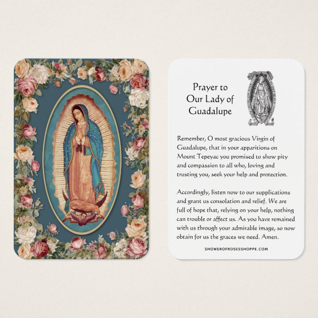 Our Lady of Guadalupe Prayer Holy Card (Frente & Verso)
