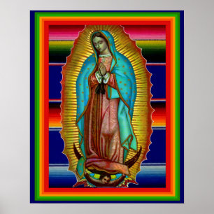 Our Lady of Guadalupe Zarape Print Picture Poster