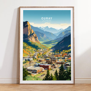 Ouray Poster de viagens, Ouray Colorado Poster, Ou