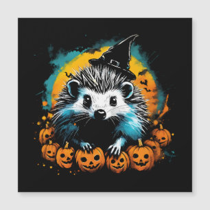 ouriço de Halloween e abóboras fofos