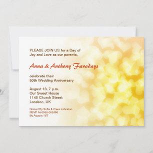 ouro 50º aniversário de casamento convite