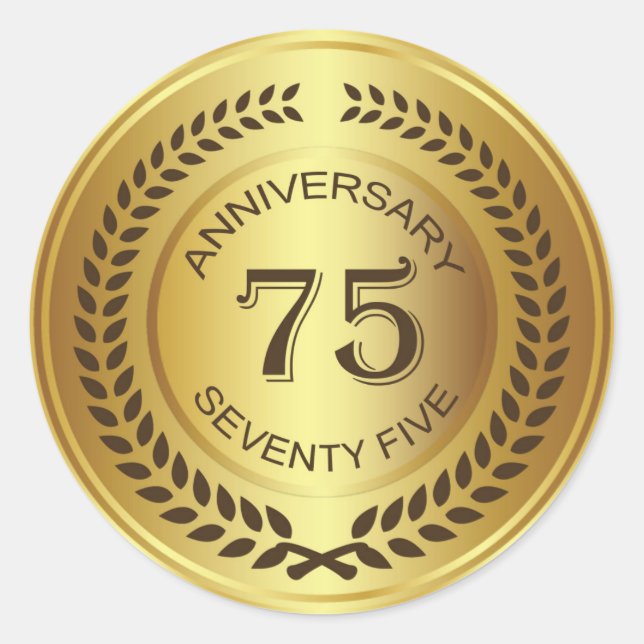 Ouro 75º Aniversário com o adesivo de coroa de lou (Frente)
