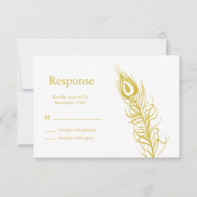 Ouro Agite seu RSVP de Penas da Cauda (Frente)