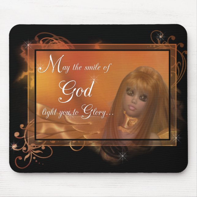 Ouro Angel - Que o sorriso de Deus... Mousepad (Frente)