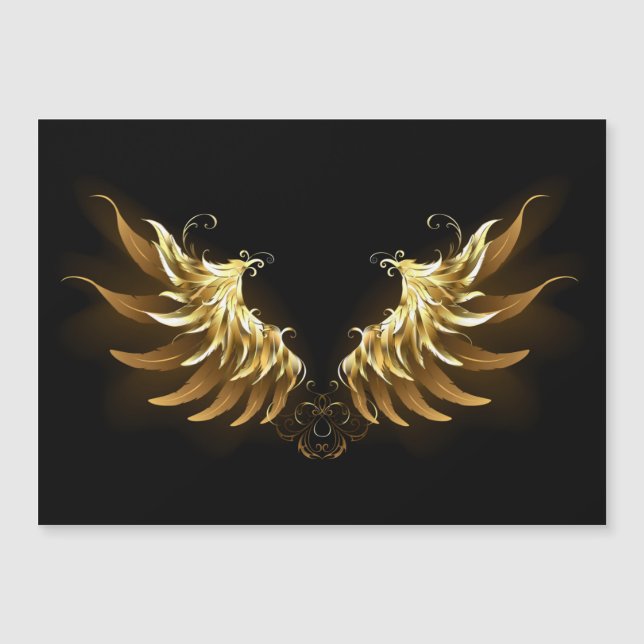 Ouro Angel Wings sobre fundo preto (Frente)