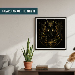 Ouro Anubis Egípcio Deus Poster