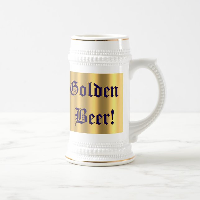Ouro Beer! na Caneca de cerveja nº 1 do design our (Direita)