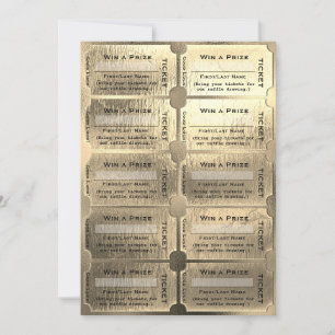 Ouro Bilhetes de Raffle Desenho