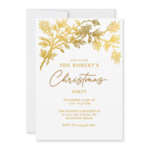 Ouro Branco Convite de festas de Natal Moderno