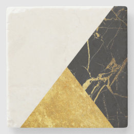 Ouro branco e porta copos de pedra de mármore