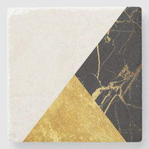 Ouro branco e porta copos de pedra de mármore