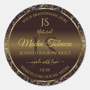 Ouro Brown com Etiquetas de Produto de Iniciais de