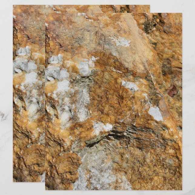 Ouro Brown Stone Nature Scrapbook Paper (Frente/Verso)