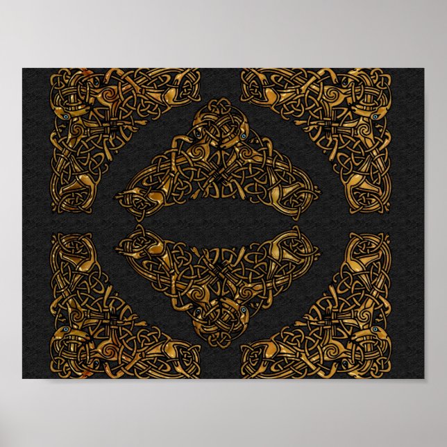 Ouro Celtic Knot Poster (Frente)