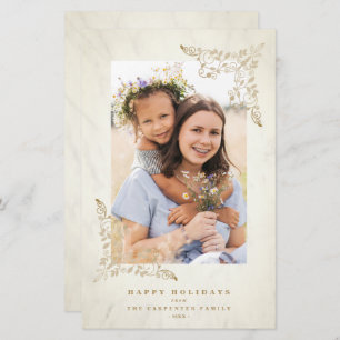 Ouro Chic Flourado do Luxo Lace de Orçamento Natal