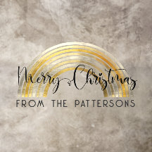 Ouro Clássico Nome da Família Arco-Íris Feliz Nata