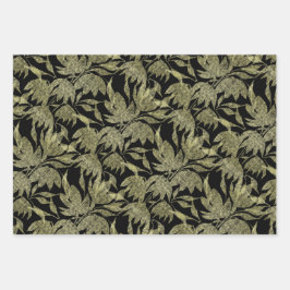 Ouro com rendas texturizadas, preto