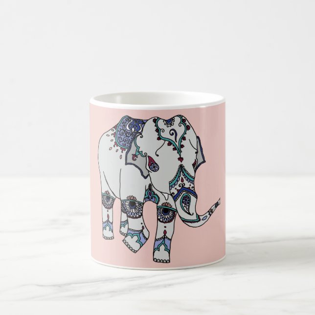 Ouro cor-de-rosa caneca Embellished do elefante (Centro)