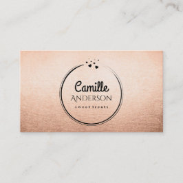 Ouro cor-de-rosa do chique e cartão de visita