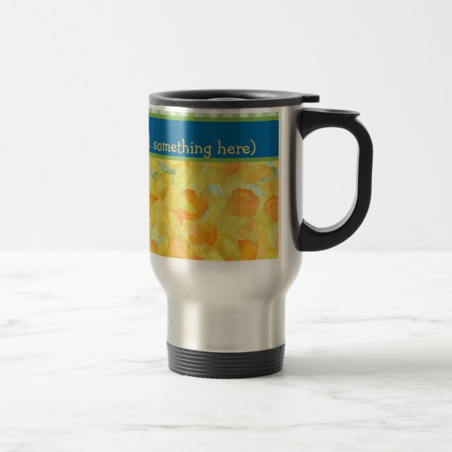 Ouro Daffodils Caneca de viagem para personalizar (Direita)