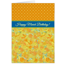 Ouro Daffodils, Cartão de Flor de Mês de Nasciment