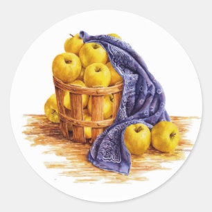 Ouro das etiquetas de Apple - cesta de Apple