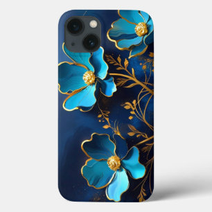 Ouro das Flores Azuis Elegantes Descreve Capa de t