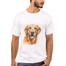 Ouro de Aquarela Labrador Cão de Retriever T-Shirt