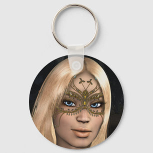 Ouro de Borboleta Mascarada Fairy Fantasy Chaveiro