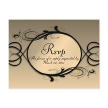 Ouro de Conto de Fadas RSVP com Escolhas do Menu 