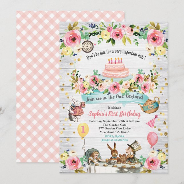 Ouro de convite para o primeiro aniversário do ONE (Frente/Verso)