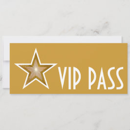Ouro de convite 'VIP PASS' da Estrela Dourada