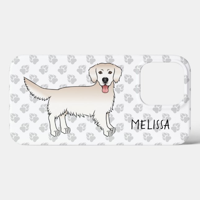 Ouro De Creme Feliz Retriever Com Palhetas E Nome (Verso (horizontal))