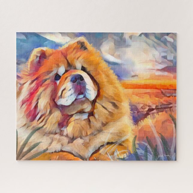 OURO de GIRL chow quebra-cabeça (Horizontal)