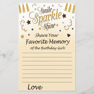 Ouro de memória favorita da garota de aniversário
