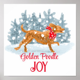 Ouro de Poodle Holiday Poster Feliz cão gosta de n