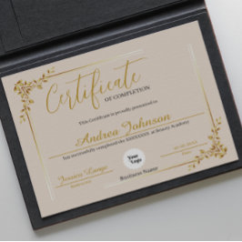 Ouro de Script de Prêmios de Certificado de Conclu